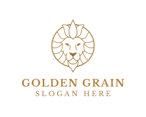 Golden Elegant Lion logo design