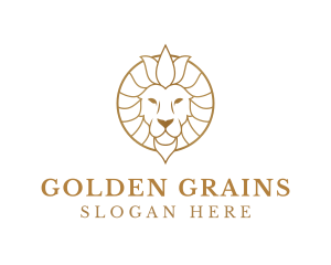 Golden Elegant Lion logo design