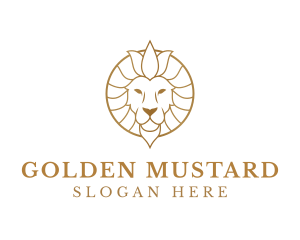 Golden Elegant Lion logo design