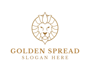 Golden Elegant Lion logo design