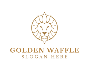 Golden Elegant Lion logo design