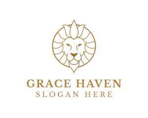 Golden Elegant Lion logo