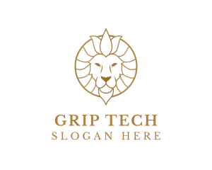 Golden Elegant Lion logo design