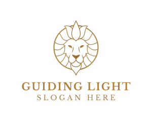 Golden Elegant Lion logo design