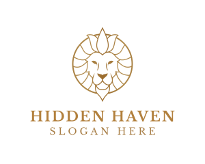 Golden Elegant Lion logo design