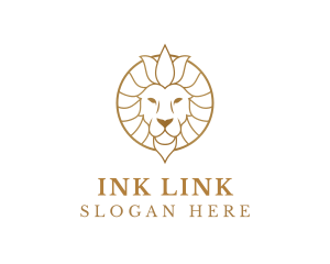 Golden Elegant Lion logo design