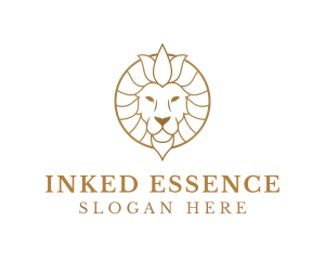 Golden Elegant Lion logo design