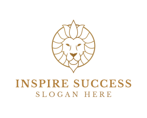 Golden Elegant Lion logo design