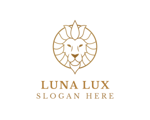 Golden Elegant Lion logo design