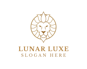 Golden Elegant Lion logo design