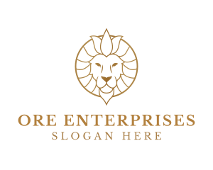 Golden Elegant Lion logo design