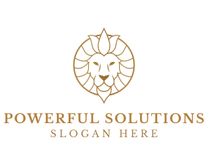 Golden Elegant Lion logo design