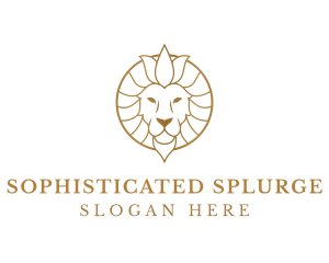 Golden Elegant Lion logo design