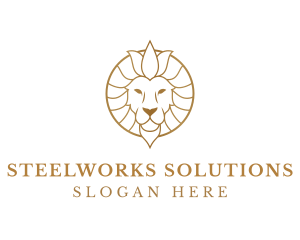 Golden Elegant Lion logo design