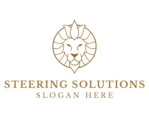 Golden Elegant Lion logo design