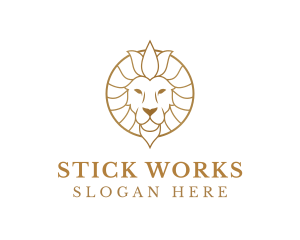 Golden Elegant Lion logo design