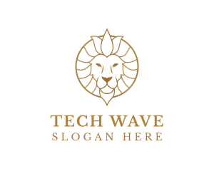 Golden Elegant Lion logo design