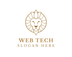 Golden Elegant Lion logo design