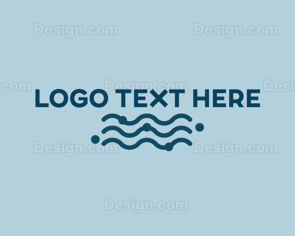 Ocean Waves Wordmark Logo