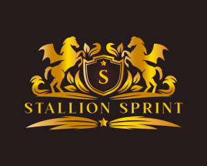 Pegasus Stallion Shield logo design