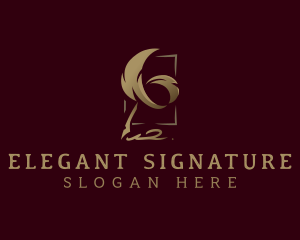 Quill Feather Signature logo design