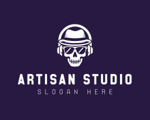 Skull Fedora Studio logo design