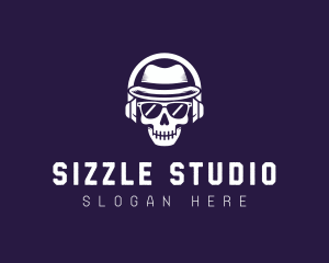 Skull Fedora Studio logo design