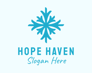 Blue Cold Snowflake  Logo