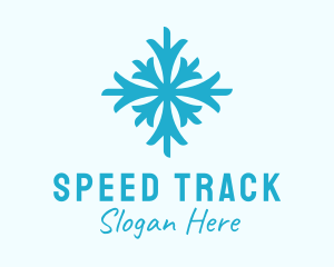 Blue Cold Snowflake  Logo