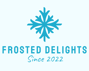 Blue Cold Snowflake  logo design