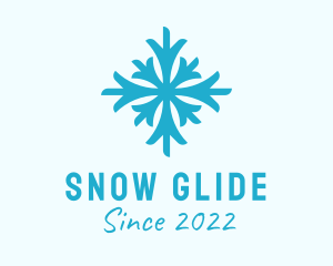 Blue Cold Snowflake  logo design