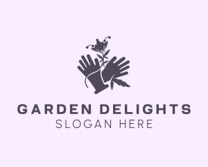 Garden Gloves Flower  logo design