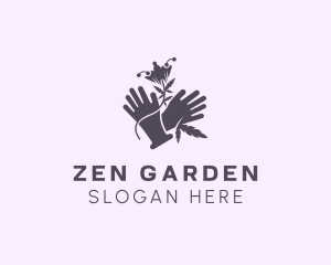 Garden Gloves Flower  logo design