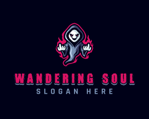 Ghost Halloween Cursing logo design