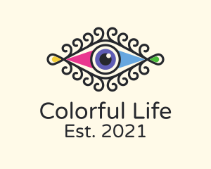 Stylish Colorful Eye logo design