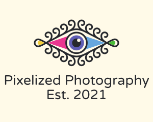 Stylish Colorful Eye logo design