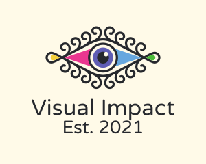 Stylish Colorful Eye logo design