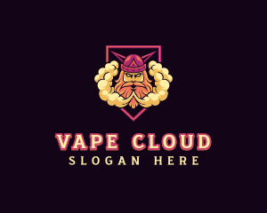 Viking  Smoke Vape Warrior logo design