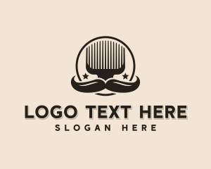 Grooming Comb Mustache logo