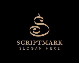 Calligraphy Cursive Letter S logo design