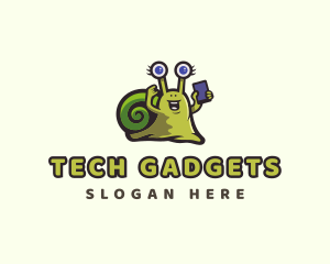 Snail Smartphone Gadget logo design