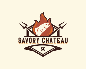 Gourmet Fish Barbecue logo design