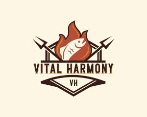 Gourmet Fish Barbecue logo design