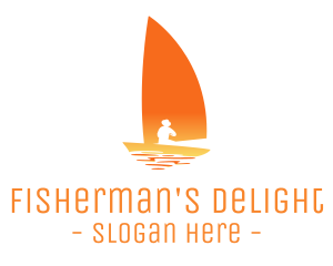 Fisherman Sail Boat logo design