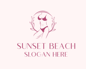 Woman Beauty Bikini logo design