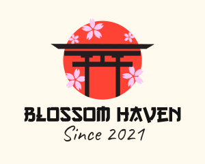 Japanese Flower Architecture  logo design