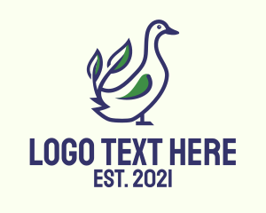 Leaf Outline Duck  logo