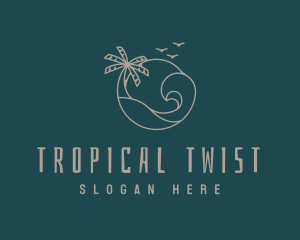 Tropical Beach Resort logo design