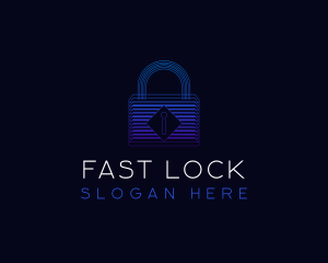 Padlock Tech Security logo design