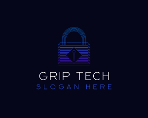 Padlock Tech Security logo design